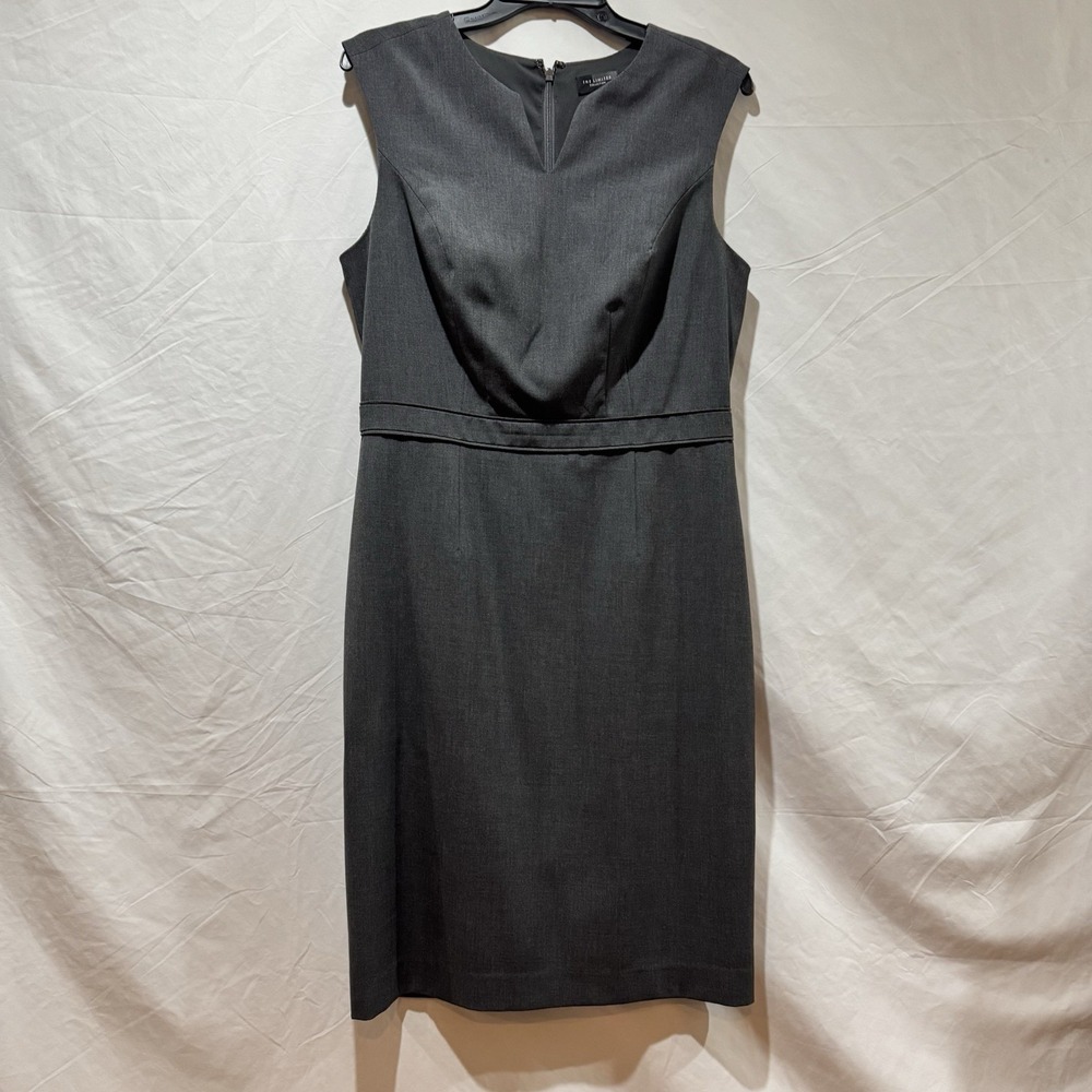 THE LIMITED Sleeveless Dress Knee Length Back Zip Lined Charcoal Gray Size 10
